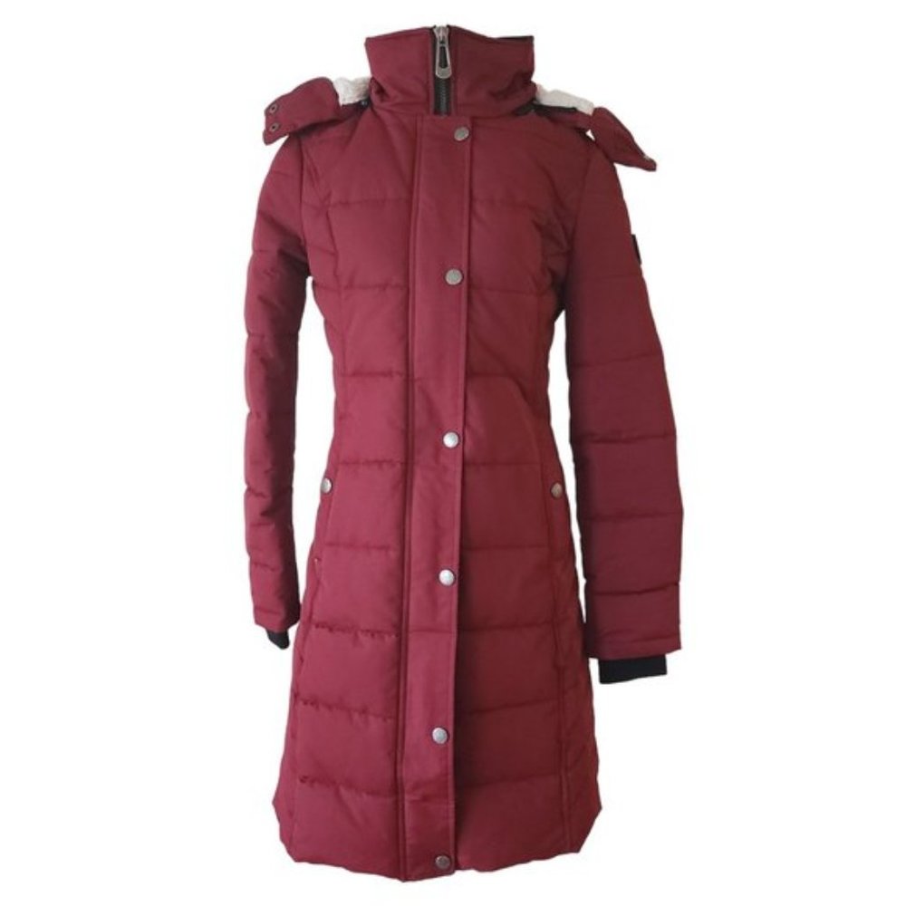 Noize Browyn red parka, cruelty free vegan